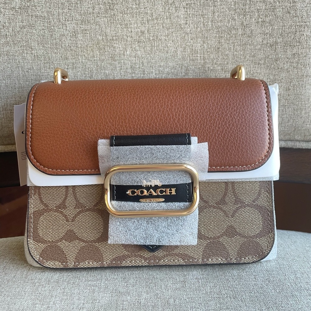 NWT！COACH Morgan Square Crossbody In Blocked Signature Canvas （COACH CL462 ）